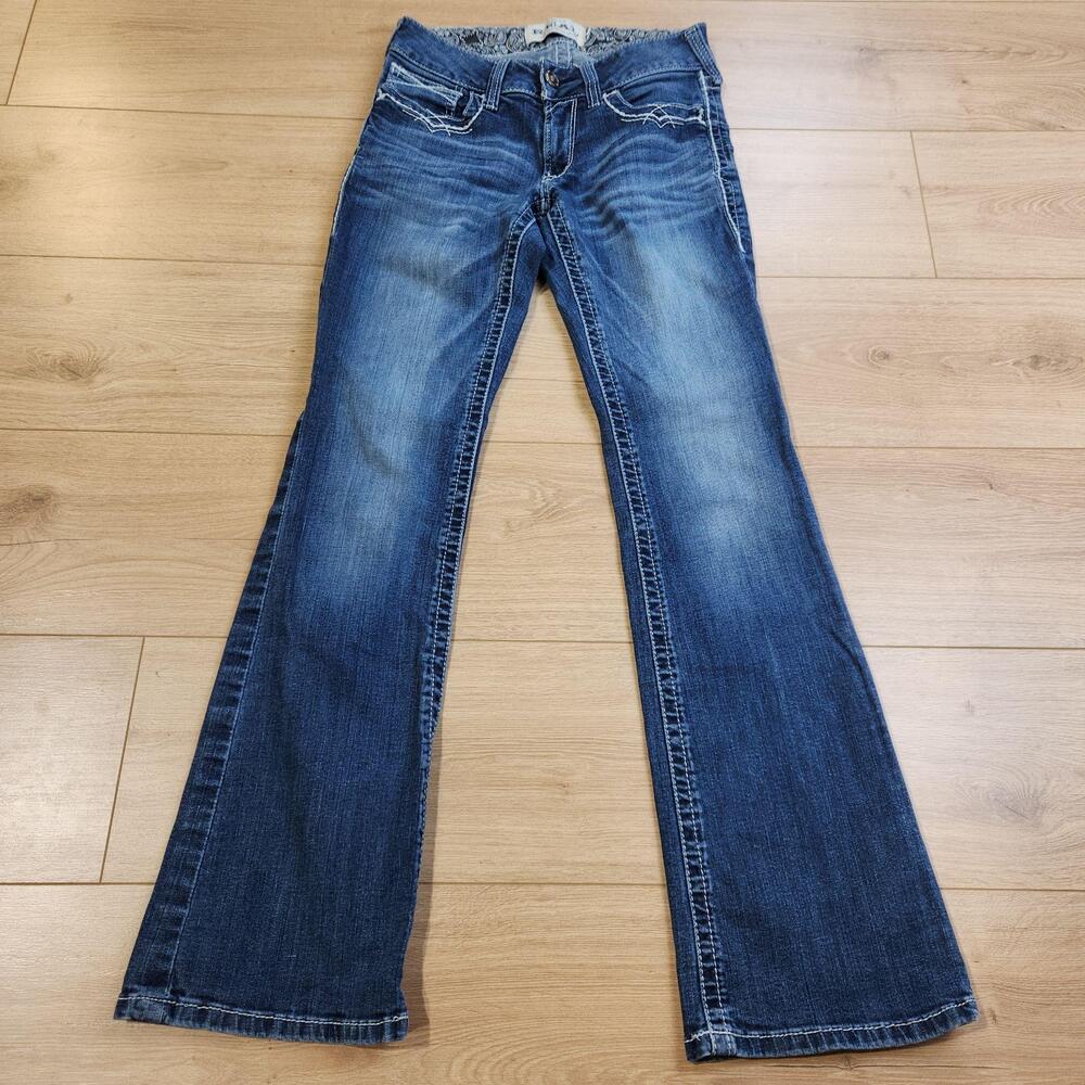 Ariat REAL Denim Jeans Womens 28R Medium Blue Mid Rise Bootcut Stretch Entwined